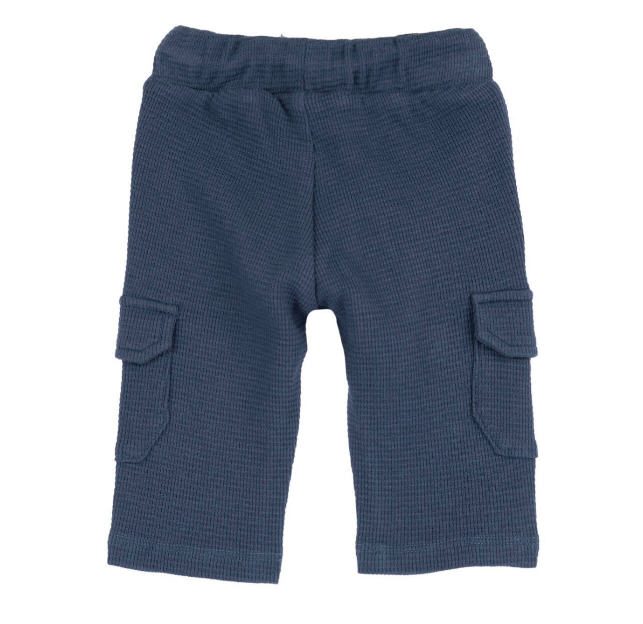 Pantaloni Cargo Bambino in Nido d’ape Blu