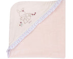 Chicco Quadrato Neonata con Cappuccio - Ricamo Coniglietti Rosa