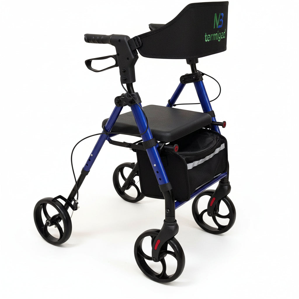 Termigea Rollator Pieghevole 4 Ruote con Sedile Imbottito