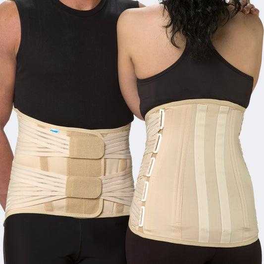 Camp  Corsetto semirigido lombosacrale alto con rinforzi paravertebrali e 4 tiranti pelvici