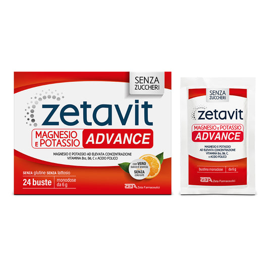 Zetavit Magnesio e Potassio Advance senza zuccheri 24 bustine