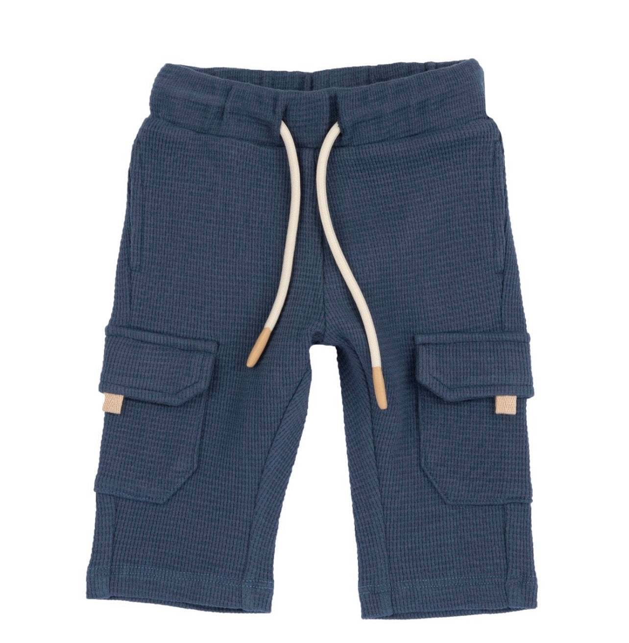 Pantaloni Cargo Bambino in Nido d’ape Blu