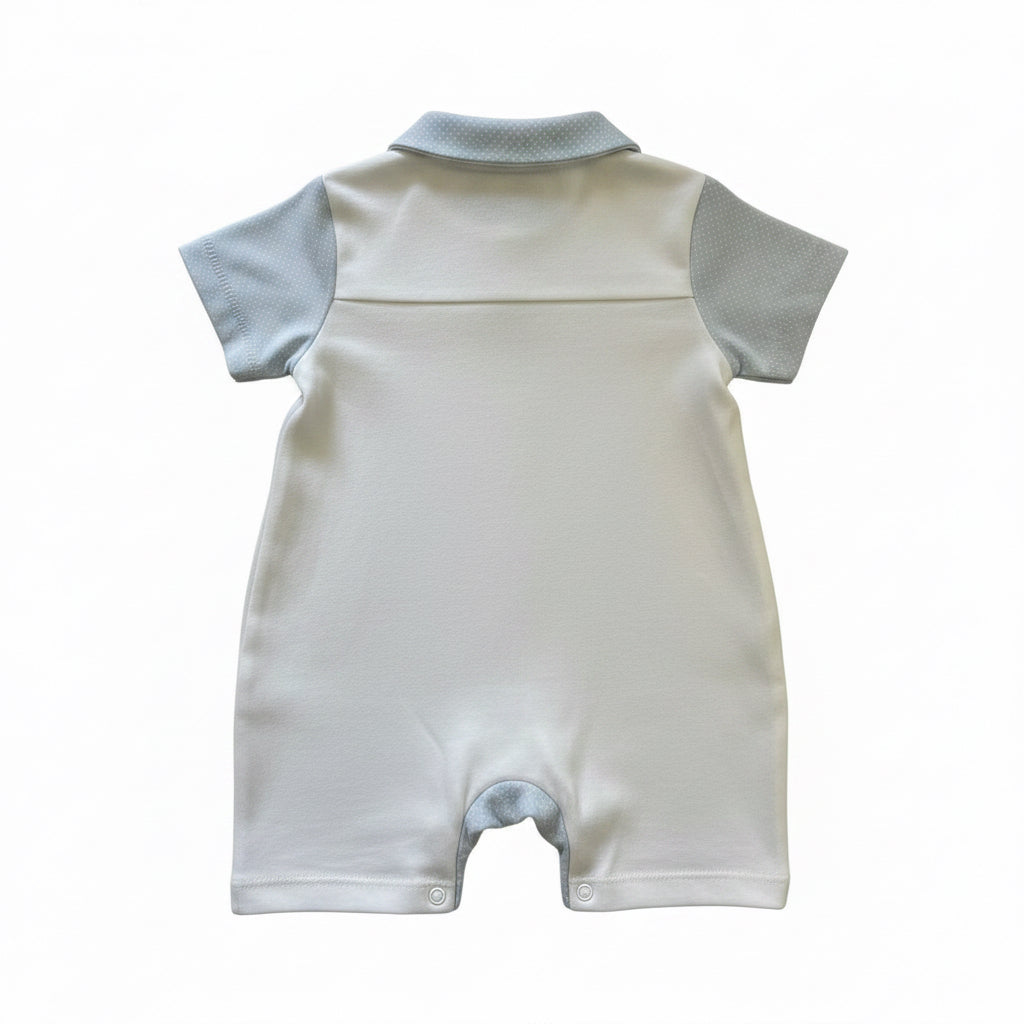 Pagliaccetto Neonato Azzurro Les Jolies Elegante Manica Corta