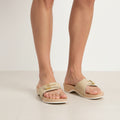 Scholl Pescura Heel Zoccolo Donna in legno con tacco Sabbia
