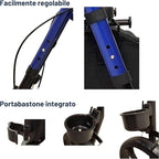 Termigea Rollator Pieghevole 4 Ruote con Sedile Imbottito