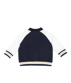 Giacca Bomber Neonato Blu Navy con Maniche Bianche