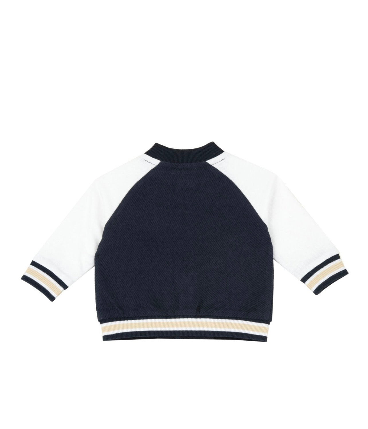 Giacca Bomber Neonato Blu Navy con Maniche Bianche