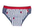 Chicco Costume da Bagno Slip Bambino a Righe Navy e Granchietti Rossi