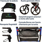 Termigea Rollator Pieghevole 4 Ruote con Sedile Imbottito