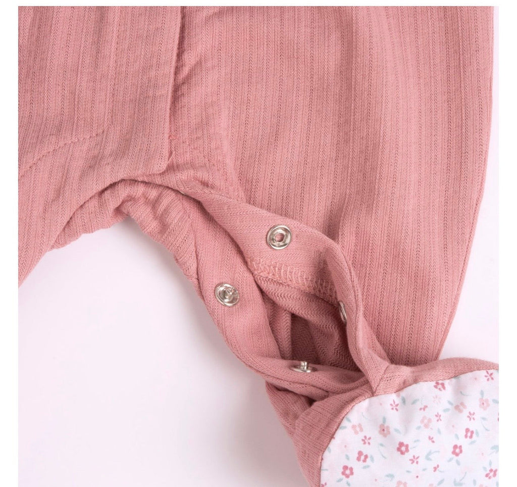 Chicco Tutina Neonato Rosa con  Ricamo e Piedini