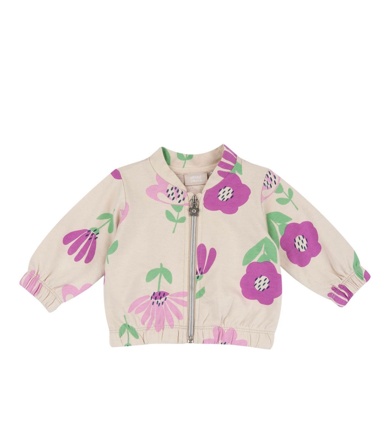 Chicco Giacca Bambina con Fiori Panna Rosa Fucsia