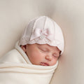 Chicco Cappellino Neonata in Maglia Rosa con Fiocco e Bordo Traforato