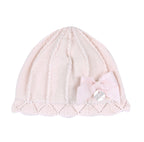 Chicco Cappellino Neonata in Maglia Rosa con Fiocco e Bordo Traforato
