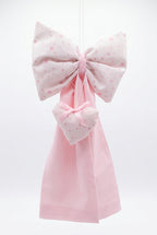 Coccarda nascita artigianale rosa con cuore e stelline