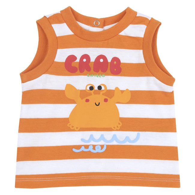 Chicco Shirt Crab a rigo arancione