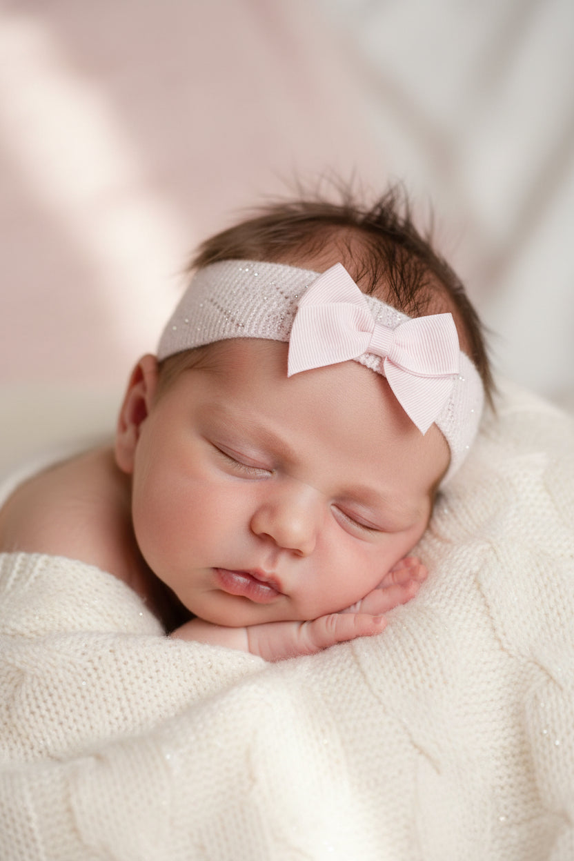 Chicco Fascia Capelli Neonata in Maglia Rosa