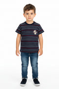 Chicco T-Shirt bambino a Righe Blu Navy
