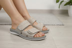 Itersan pantofola Ortopedica Donna Doppio Velcro regolabile Beige