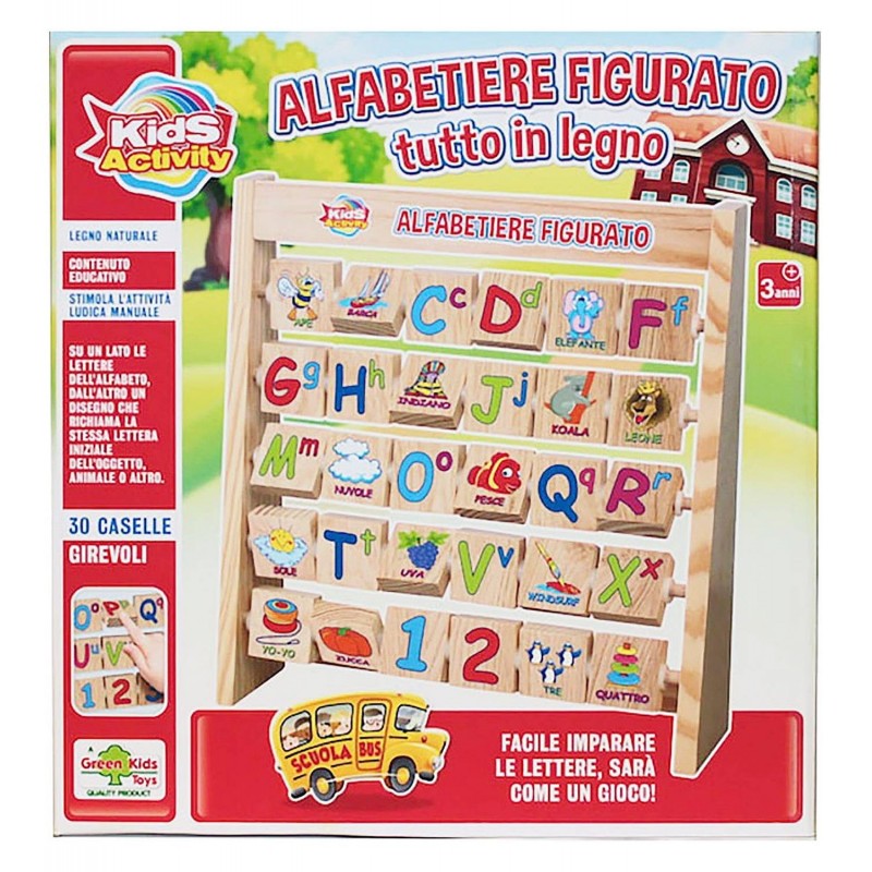RS TOYS-ALFABETIERE FIGURATO IN LEGNO 11163