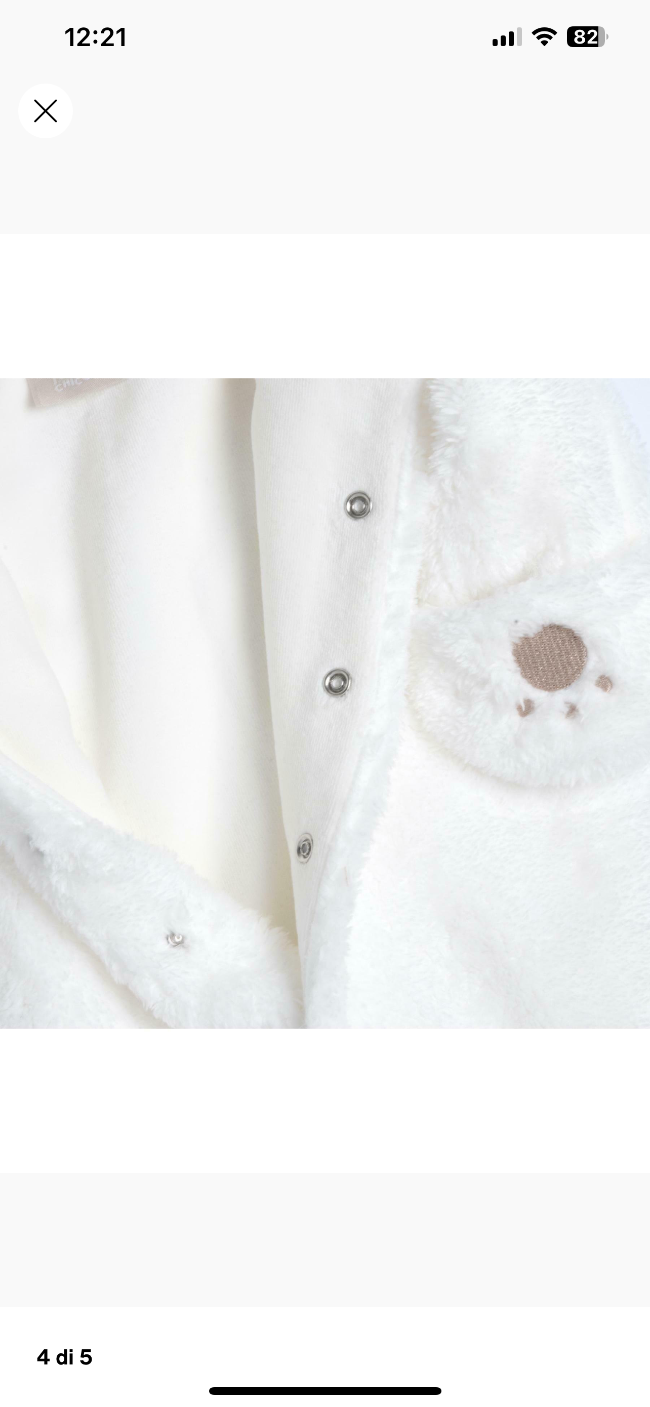 Chicco tutina bianca aperta avanti