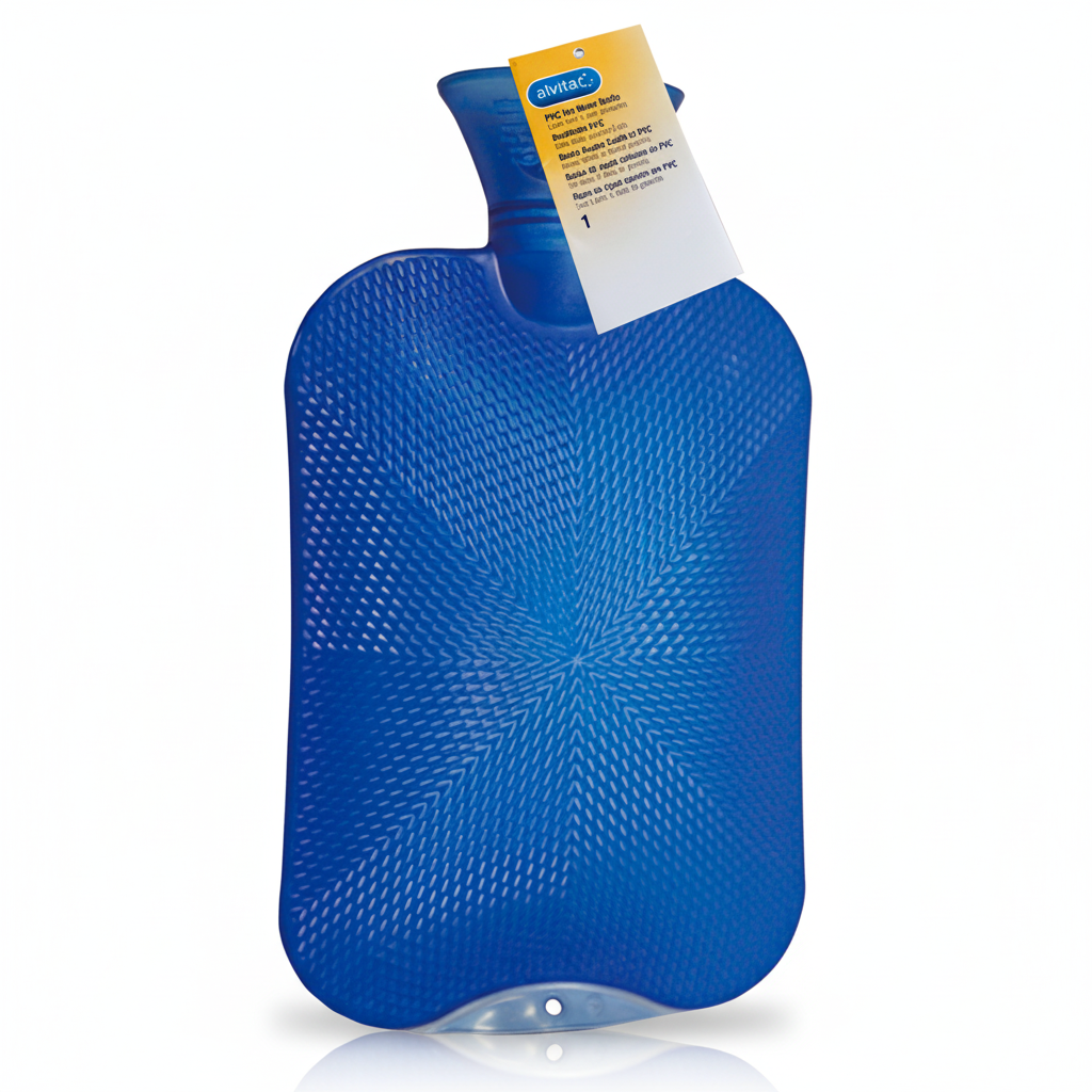 Alvita Borsa Acqua Calda Blu con Tappo a Vite