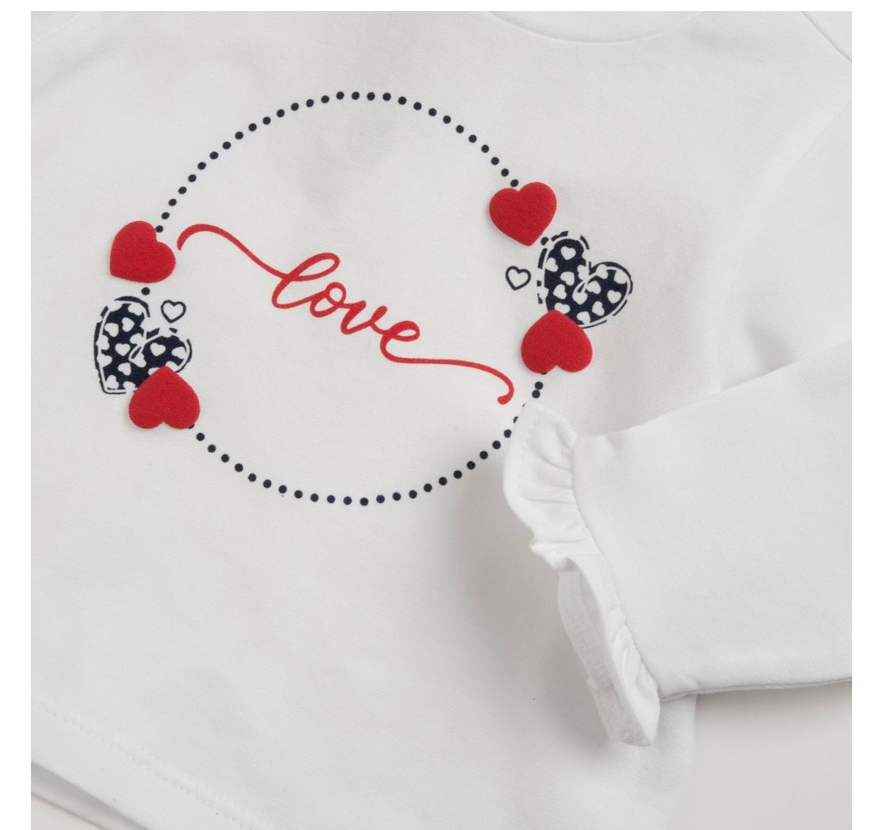 Chicco Maglietta Neonata Love con Cuori e Volant