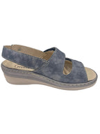 Itersan Sandalo Donna  Blu Jeans Velcro e Fibbia regolabile