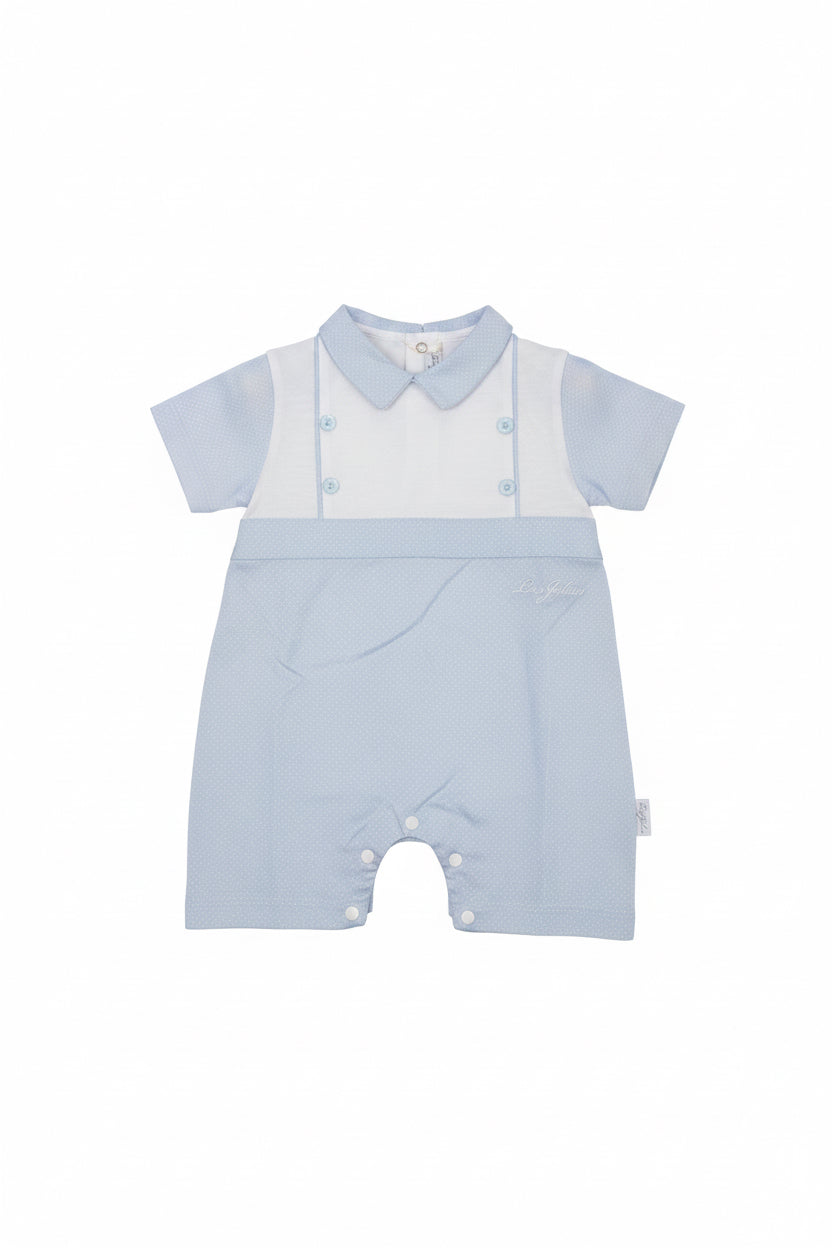 Pagliaccetto Neonato Azzurro Les Jolies Elegante Manica Corta