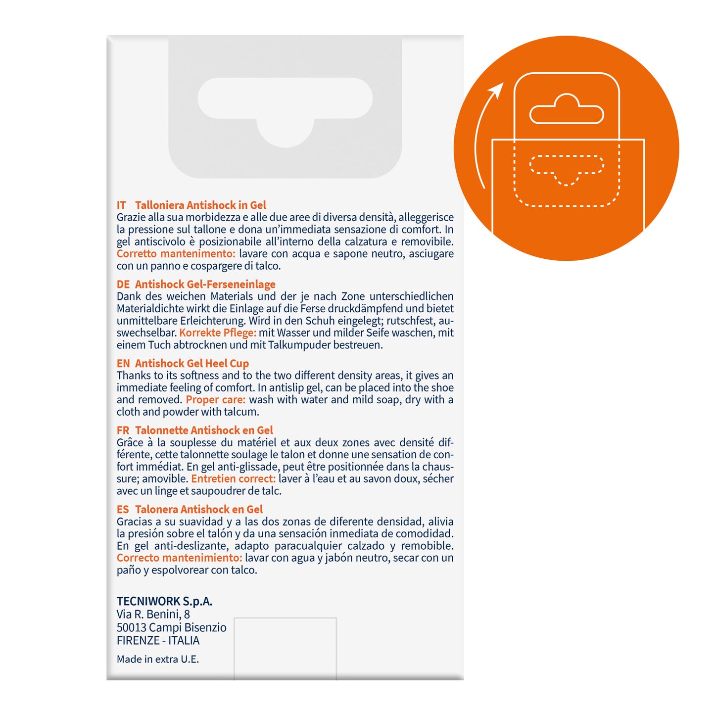 Tecniwork rialzo tallone anti-shock