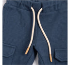 Pantaloni Cargo Bambino in Nido d’ape Blu