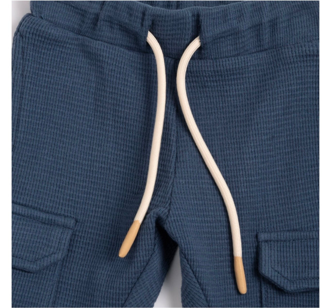 Pantaloni Cargo Bambino in Nido d’ape Blu