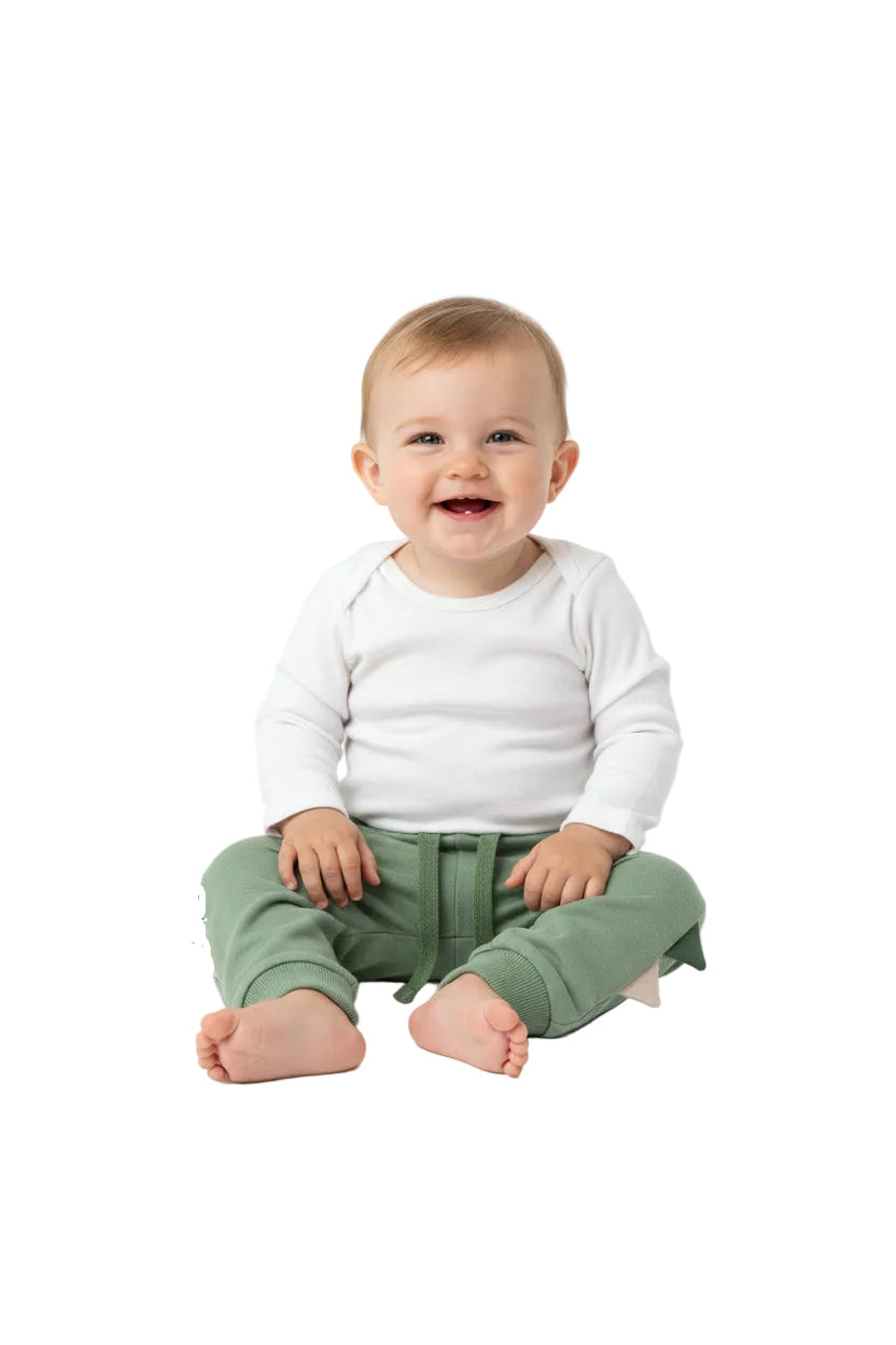 Chicco Pantalone Bambino Verde Salvia con Cresta Dinosauro