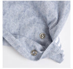 Copertina Chicco Neonato con Ricamo Orsetto - Bianca e Blu a Righe