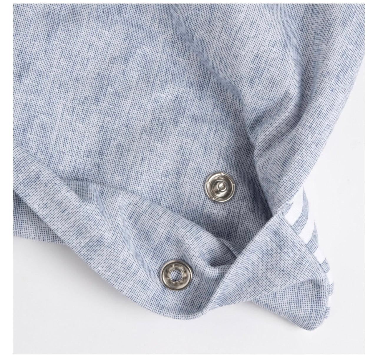 Copertina Chicco Neonato con Ricamo Orsetto - Bianca e Blu a Righe