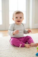 Pantaloni Chicco Fucsia con Fiocchi Rosa