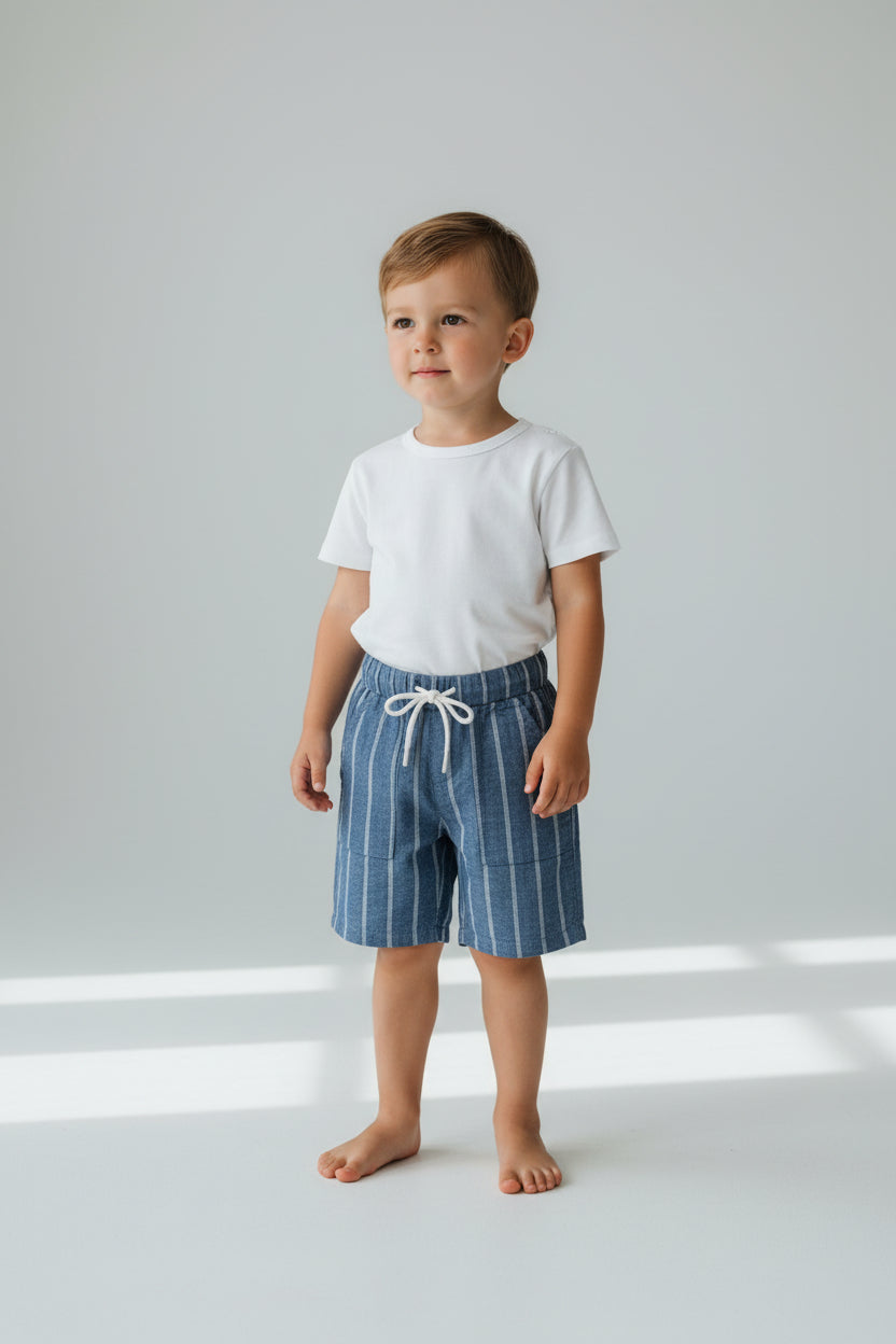 Chicco pantalone corto rigato