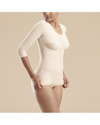 Marena Body addominale con reggiseno integrato e maniche a 3/4 con apertura frontale con ganci