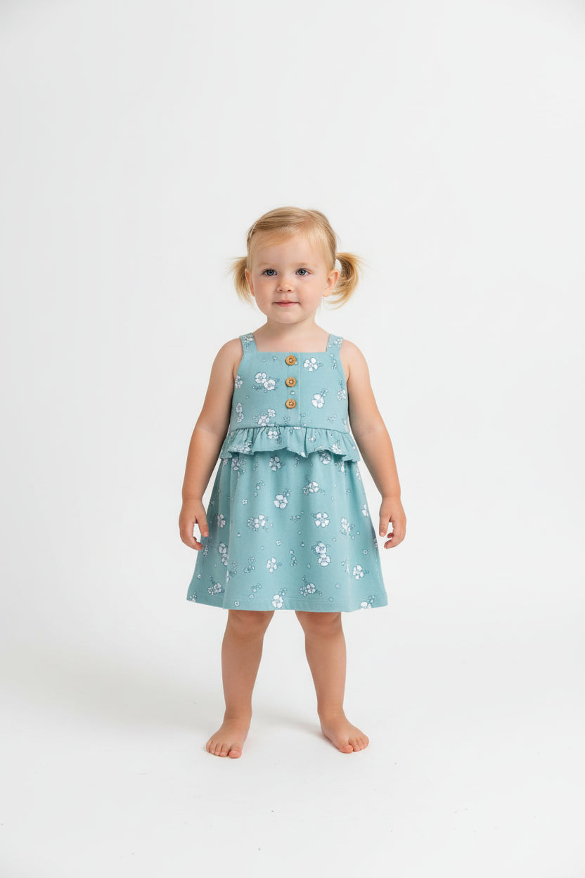 Chicco Vestito Smanicato Bambina in Jersey con Stampa Floreale