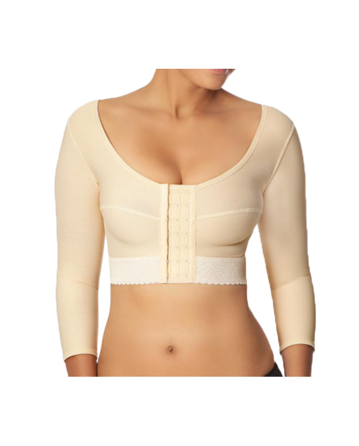 Marena Recovery Corpetto Compressivo per Liposuzione con Coppa Preformata e Maniche a 3/4