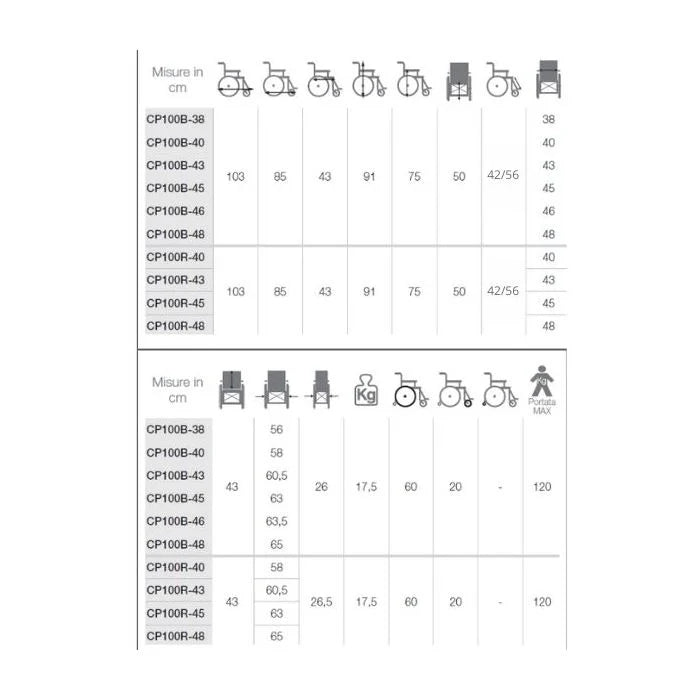 Moretti carrozzina pieghevole con autospinta CP100