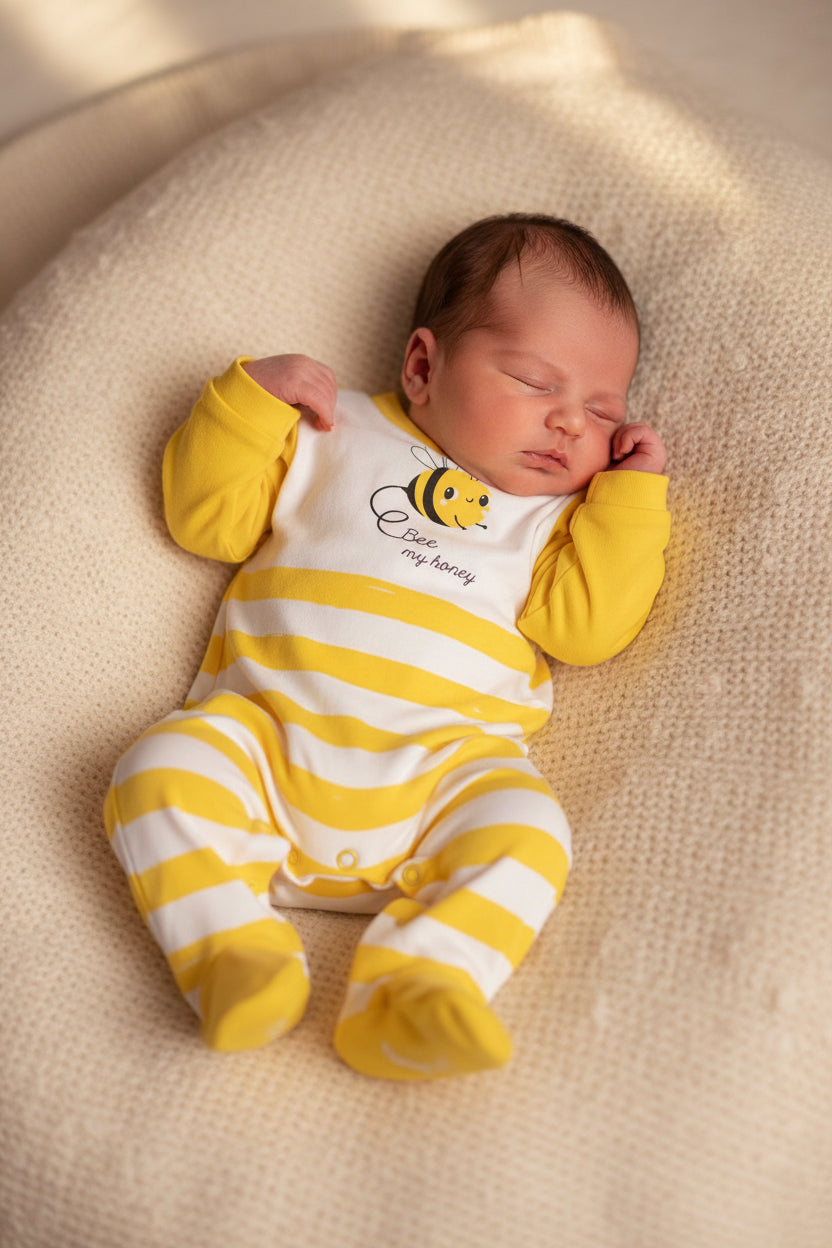 Luglio Neonato Tutina "Bee my Honey" in Cotone