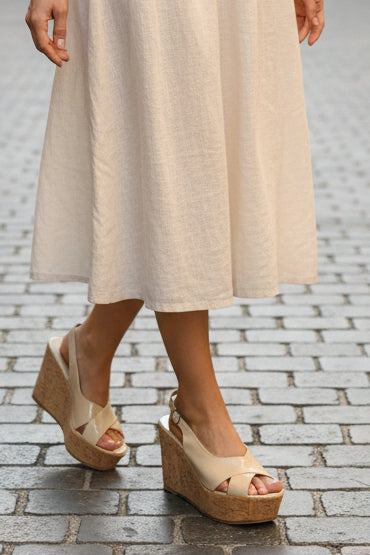 Gileplants Sandalo Beige Donna Tacco Alto