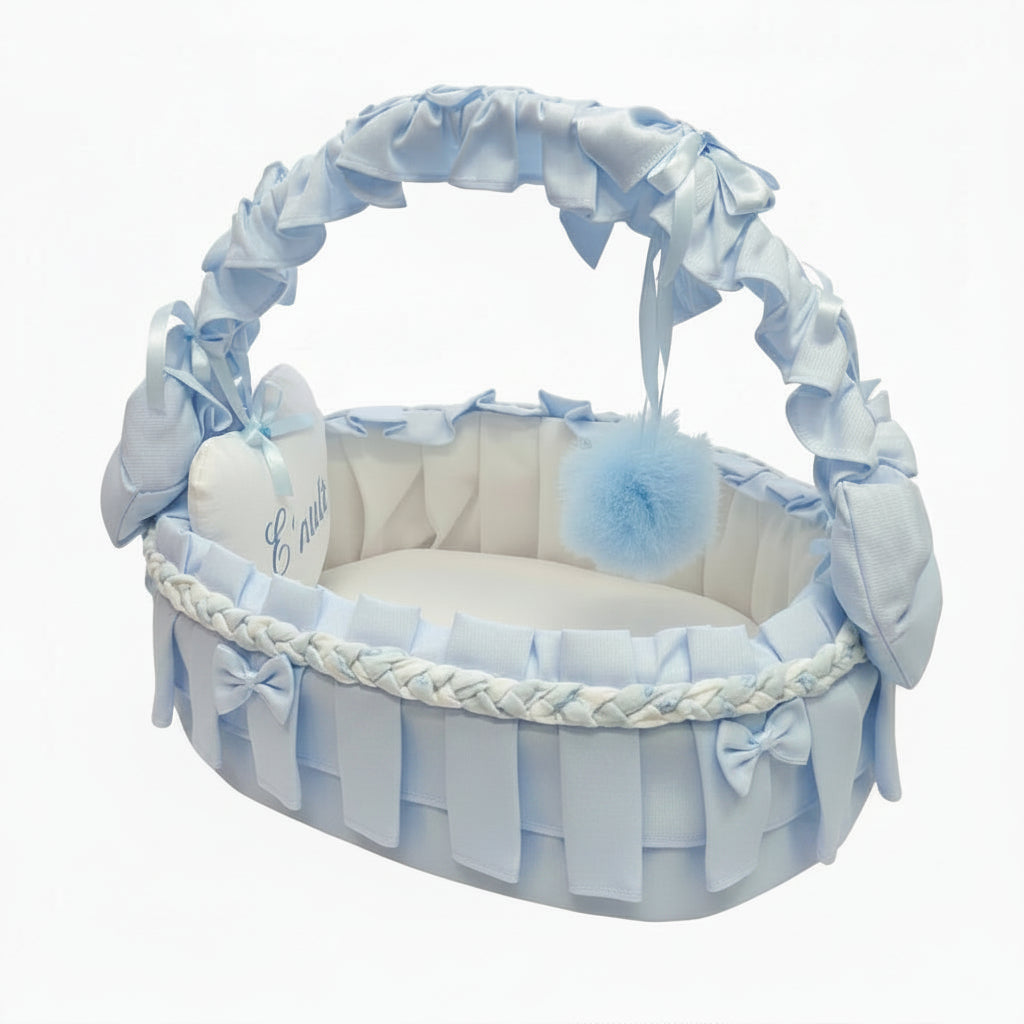 Cesto Nascita Neonato Azzurro