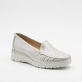 Benexa mocassino in pelle argento