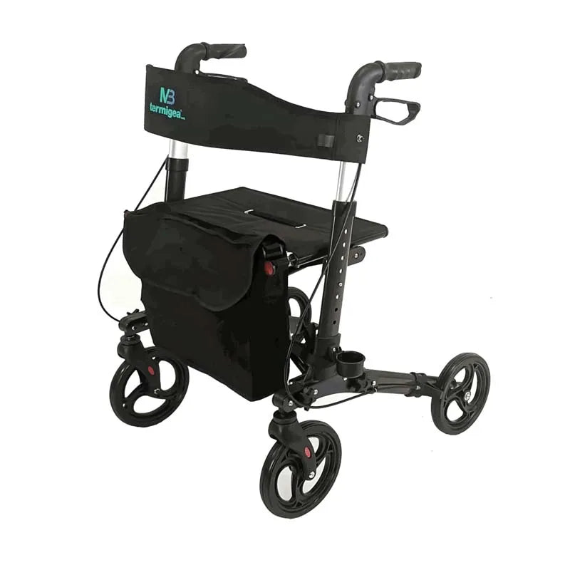Rollator Pieghevole con Sedile e Sostegno Lombare