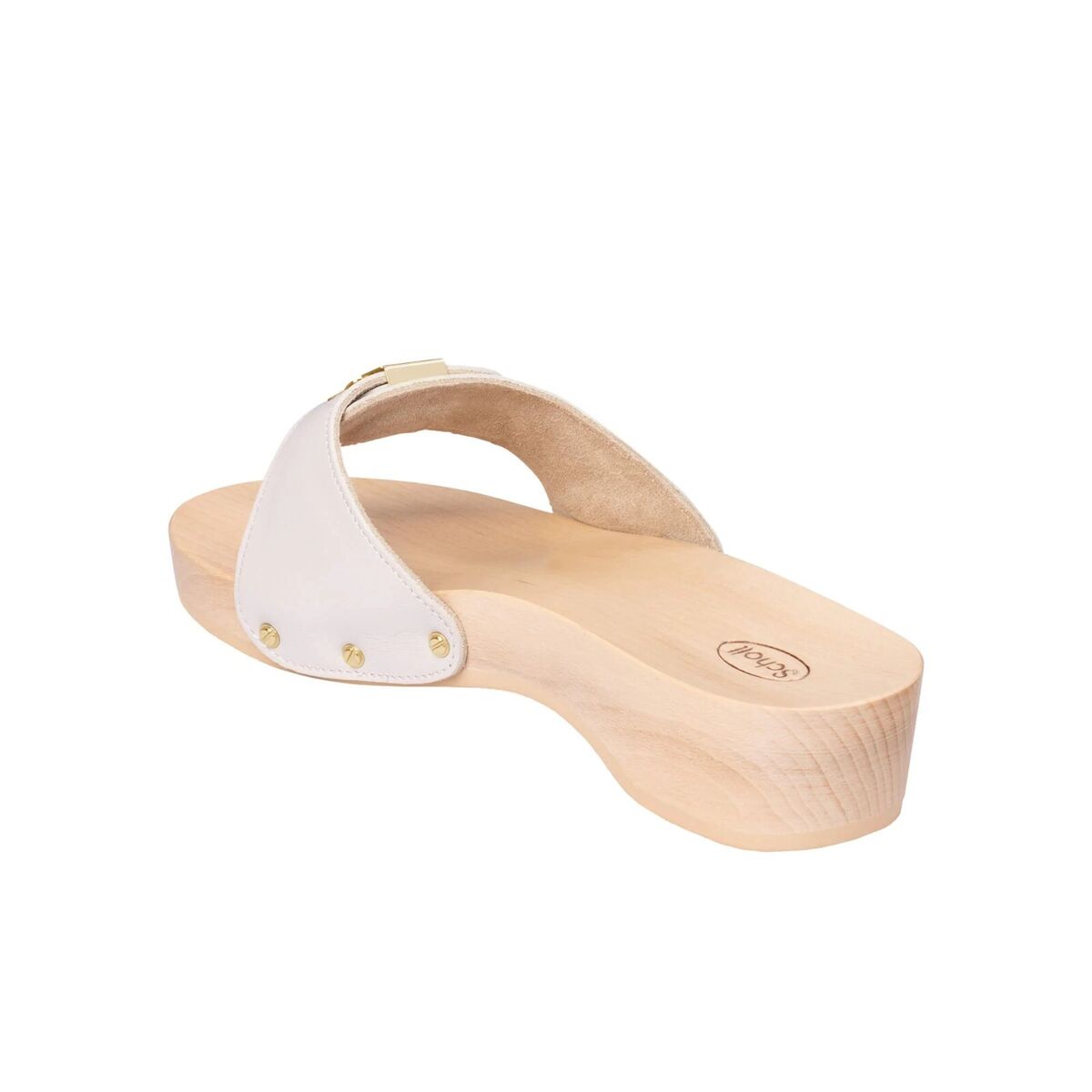 Scholl Pescura Heel Zoccolo Donna in legno con tacco Sabbia