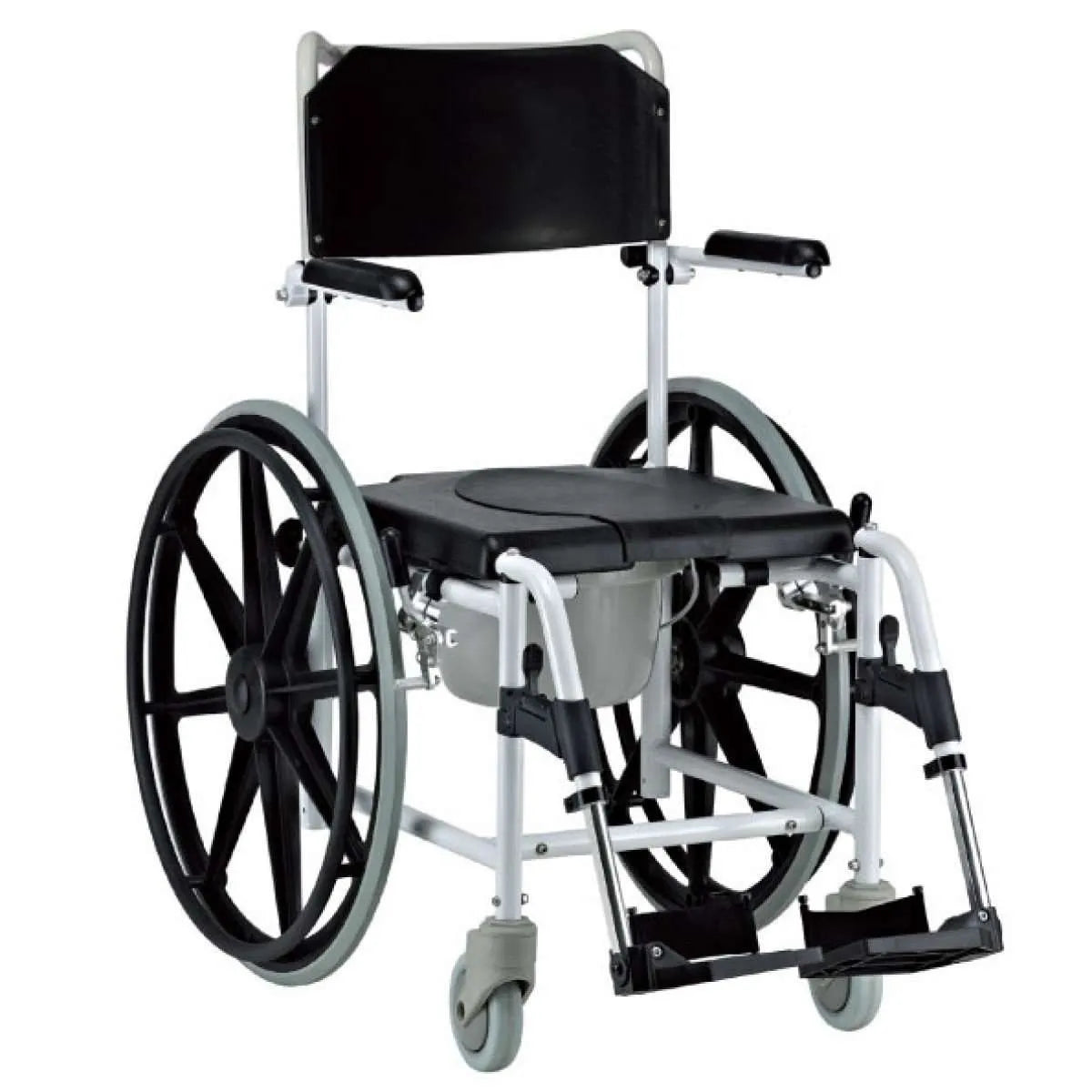 Termigea Comoda in Alluminio Verniciato da Doccia e WC Autospinta con Ruote 600 SE9