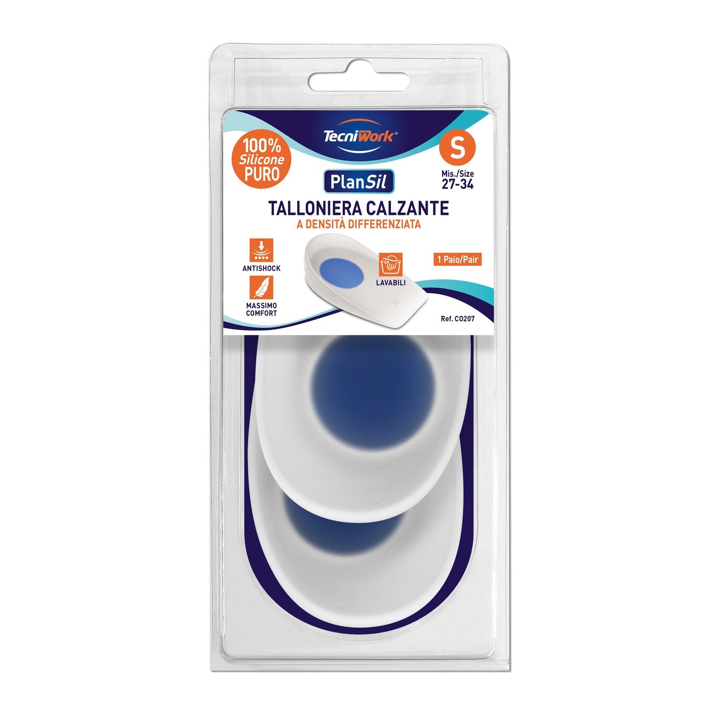 Tecniwork Talloniera calzante in silicone con scarico