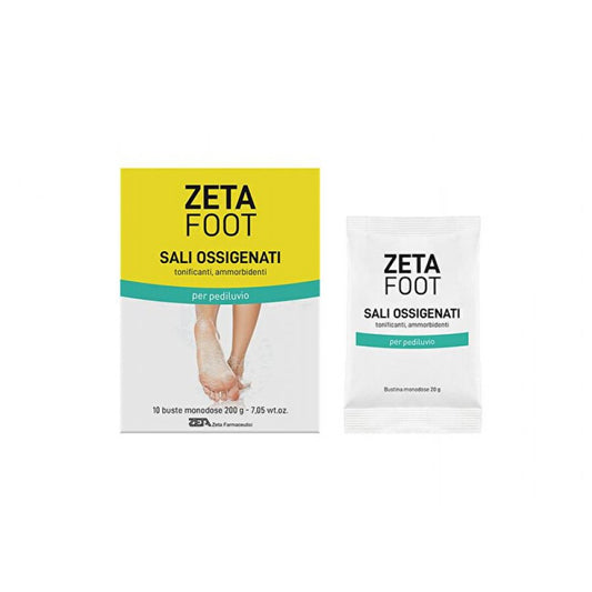 Zeta Foot Sali Ossigenati Tonificanti e Ammorbidenti per Pediluvio 10 Buste Monodose